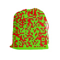 Colorful Qr Code Digital Computer Graphic Drawstring Pouches (extra Large) by Simbadda