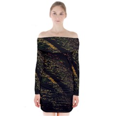 Abstract Background Long Sleeve Off Shoulder Dress