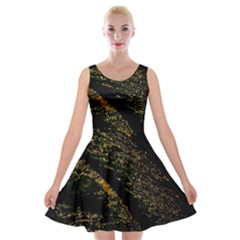 Abstract Background Velvet Skater Dress