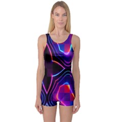 Rainbow Abstract Background Pattern One Piece Boyleg Swimsuit by Simbadda