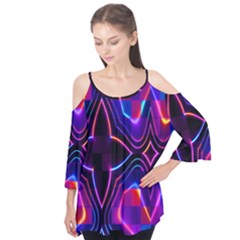 Rainbow Abstract Background Pattern Flutter Tees