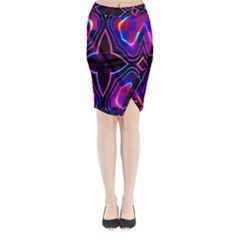 Rainbow Abstract Background Pattern Midi Wrap Pencil Skirt