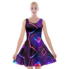 Rainbow Abstract Background Pattern Velvet Skater Dress