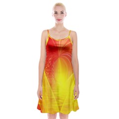 Realm Of Dreams Light Effect Abstract Background Spaghetti Strap Velvet Dress