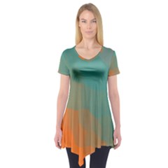 Abstract Elegant Background Pattern Short Sleeve Tunic  by Simbadda