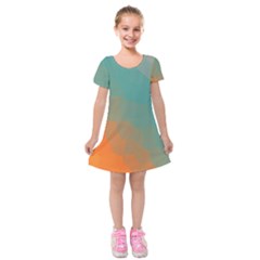 Abstract Elegant Background Pattern Kids  Short Sleeve Velvet Dress by Simbadda