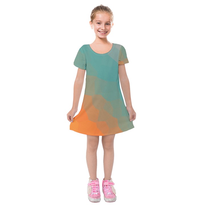 Abstract Elegant Background Pattern Kids  Short Sleeve Velvet Dress