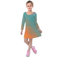 Abstract Elegant Background Pattern Kids  Long Sleeve Velvet Dress by Simbadda