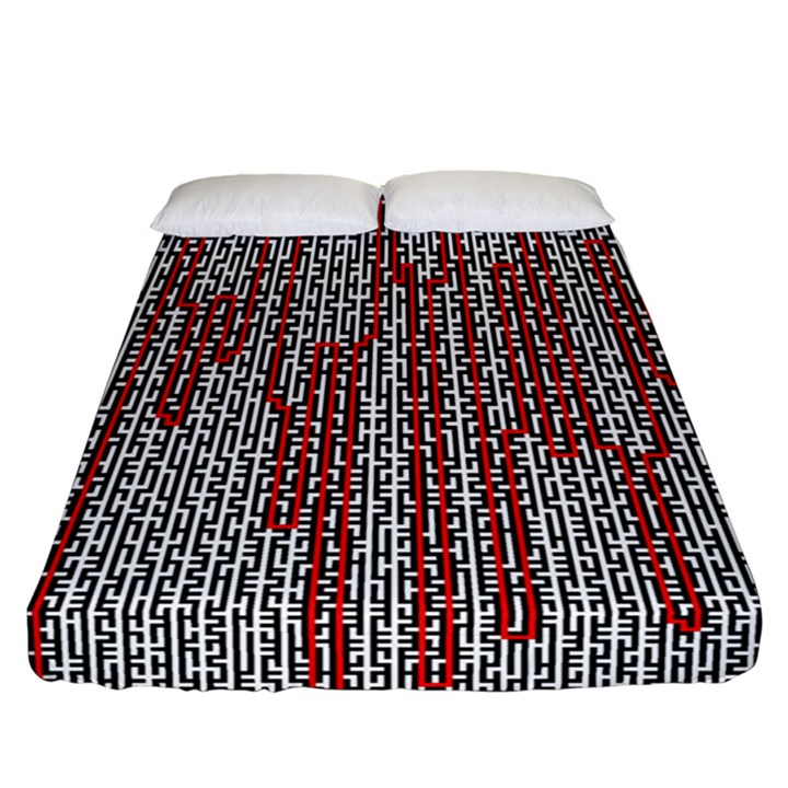 Abstract Geometry Machinery Wire Fitted Sheet (California King Size)