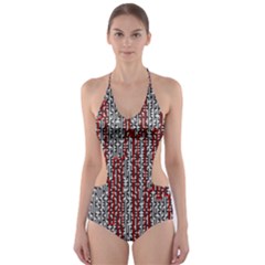 Abstract Geometry Machinery Wire Cut-out One Piece Swimsuit by Simbadda