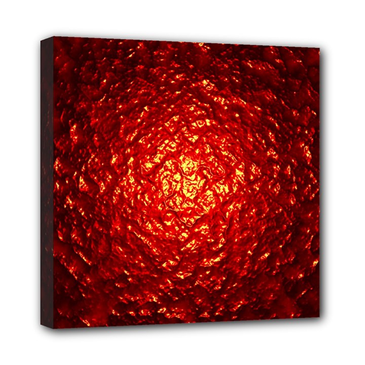 Abstract Red Lava Effect Mini Canvas 8  x 8 