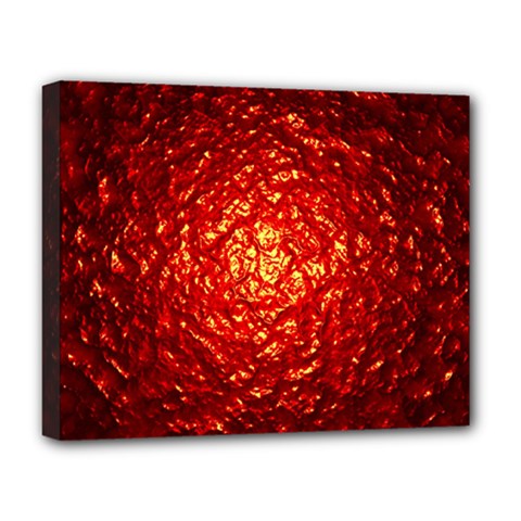 Abstract Red Lava Effect Deluxe Canvas 20  x 16  