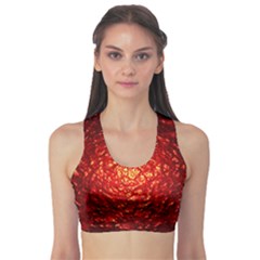 Abstract Red Lava Effect Sports Bra