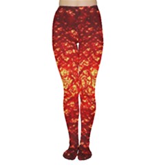 Abstract Red Lava Effect Women s Tights