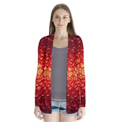 Abstract Red Lava Effect Cardigans