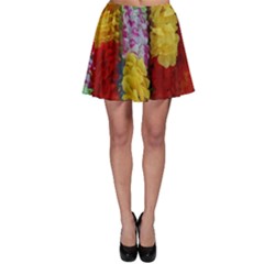 Colorful Hawaiian Lei Flowers Skater Skirt by Simbadda