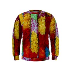 Colorful Hawaiian Lei Flowers Kids  Sweatshirt by Simbadda