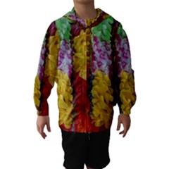 Colorful Hawaiian Lei Flowers Hooded Wind Breaker (kids) by Simbadda