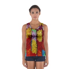 Colorful Hawaiian Lei Flowers Women s Sport Tank Top 