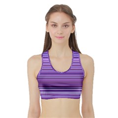 Stripe Colorful Background Sports Bra With Border by Simbadda