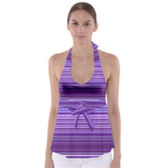 Stripe Colorful Background Babydoll Tankini Top by Simbadda