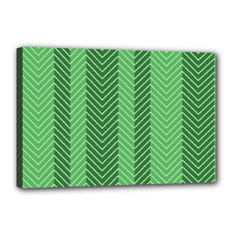 Green Herringbone Pattern Background Wallpaper Canvas 18  X 12 