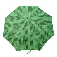 Green Herringbone Pattern Background Wallpaper Folding Umbrellas