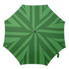 Green Herringbone Pattern Background Wallpaper Hook Handle Umbrellas (large) by Simbadda