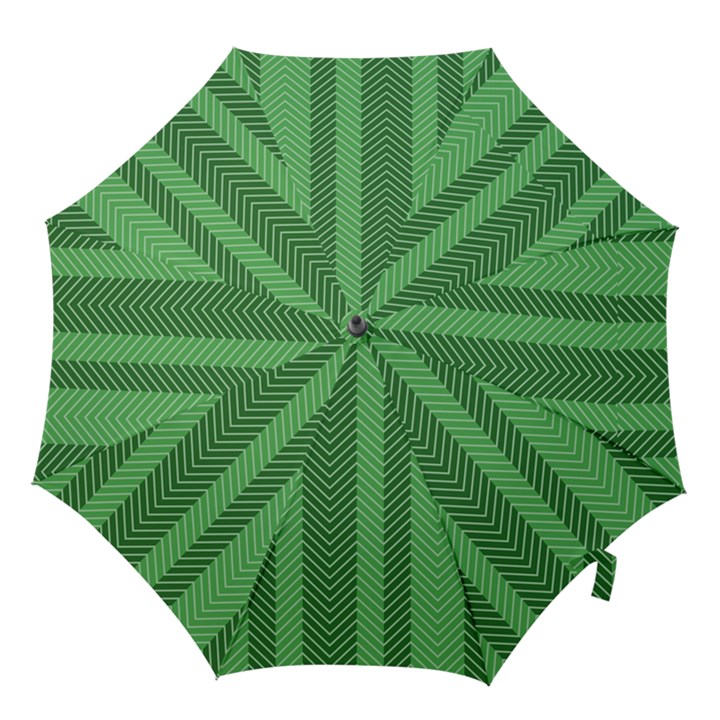 Green Herringbone Pattern Background Wallpaper Hook Handle Umbrellas (Large)