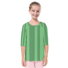 Green Herringbone Pattern Background Wallpaper Kids  Quarter Sleeve Raglan Tee