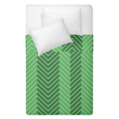 Green Herringbone Pattern Background Wallpaper Duvet Cover Double Side (single Size) by Simbadda