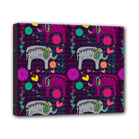 Colorful Elephants Love Background Canvas 10  x 8 