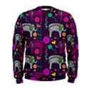 Colorful Elephants Love Background Men s Sweatshirt View1