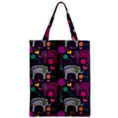 Colorful Elephants Love Background Zipper Classic Tote Bag