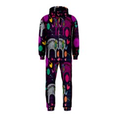 Colorful Elephants Love Background Hooded Jumpsuit (Kids)