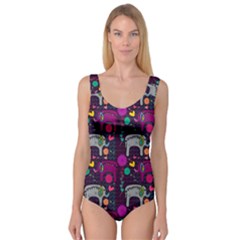 Colorful Elephants Love Background Princess Tank Leotard  by Simbadda