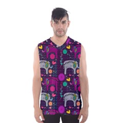 Colorful Elephants Love Background Men s Basketball Tank Top