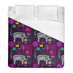 Colorful Elephants Love Background Duvet Cover (Full/ Double Size)