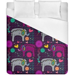 Colorful Elephants Love Background Duvet Cover (California King Size)