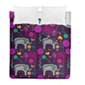 Colorful Elephants Love Background Duvet Cover Double Side (Full/ Double Size) View1