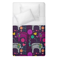 Colorful Elephants Love Background Duvet Cover (Single Size)