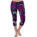 Colorful Elephants Love Background Capri Yoga Leggings View1