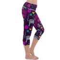 Colorful Elephants Love Background Capri Yoga Leggings View3