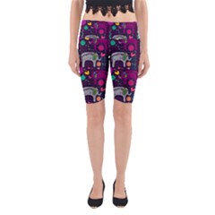 Colorful Elephants Love Background Yoga Cropped Leggings