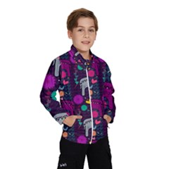 Colorful Elephants Love Background Wind Breaker (Kids)