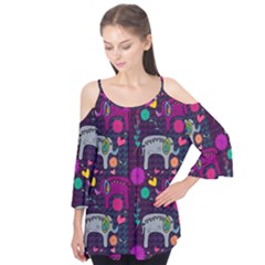 Colorful Elephants Love Background Flutter Tees