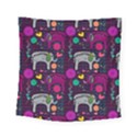 Colorful Elephants Love Background Square Tapestry (Small) View1