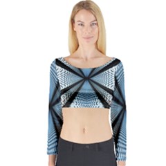 Dimension Metal Abstract Obtained Through Mirroring Long Sleeve Crop Top by Simbadda