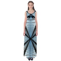 Dimension Metal Abstract Obtained Through Mirroring Empire Waist Maxi Dress by Simbadda