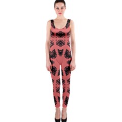 Digital Computer Graphic Seamless Patterned Ornament In A Red Colors For Design Onepiece Catsuit by Simbadda